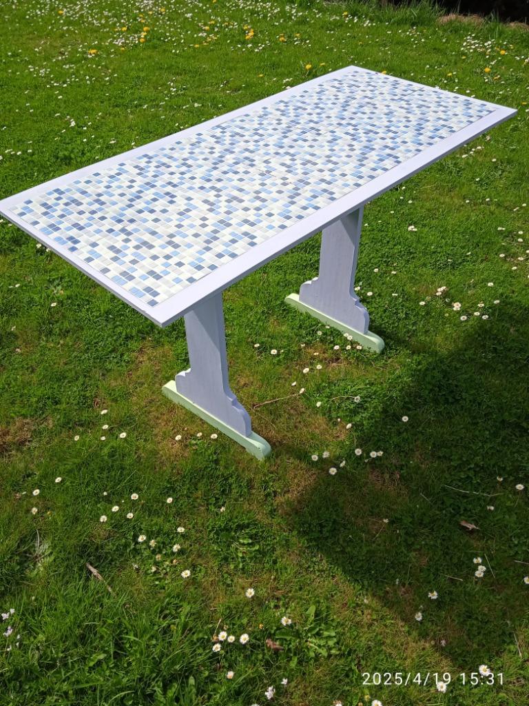 Table de jardin, Ancien rénové, Enlèvement, Utilisé, 75 cm ou plus