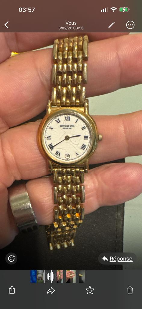 Montre femme, Met bandje, Polshorloge, Onbekend, Goud