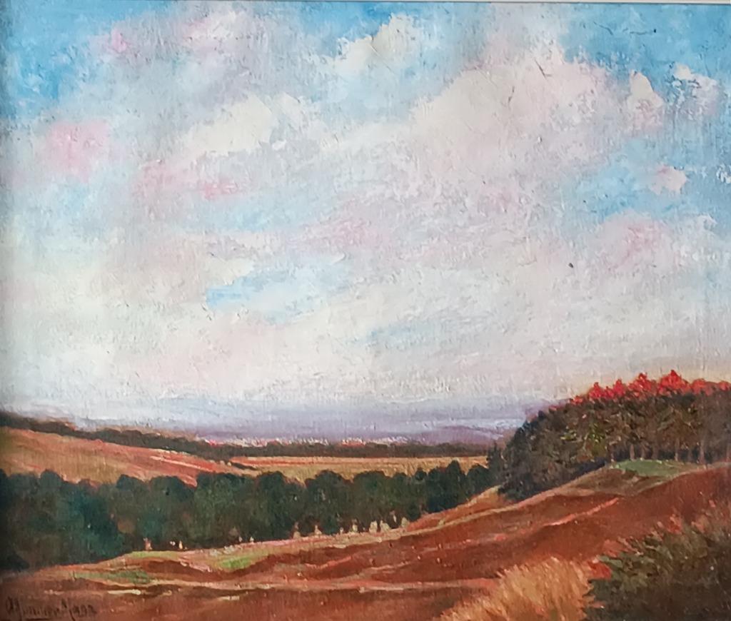 ??? Mann: Landschap (O/D, 78 x 68 cm), Enlèvement ou Envoi