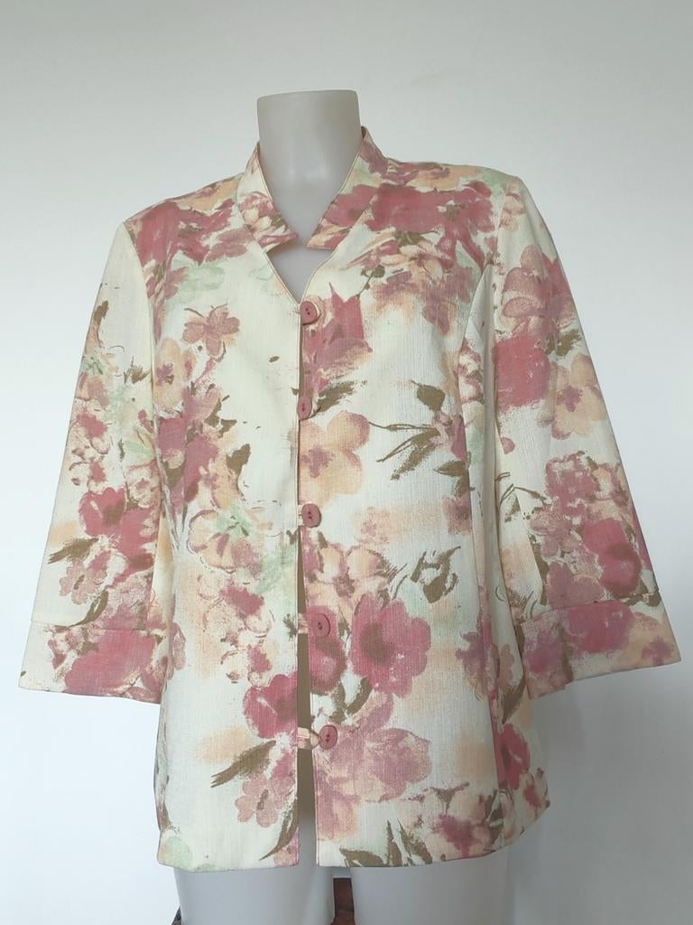 Veste de tailleur cintrée style romantique taille 42, Enlèvement ou Envoi, Comme neuf, Beige