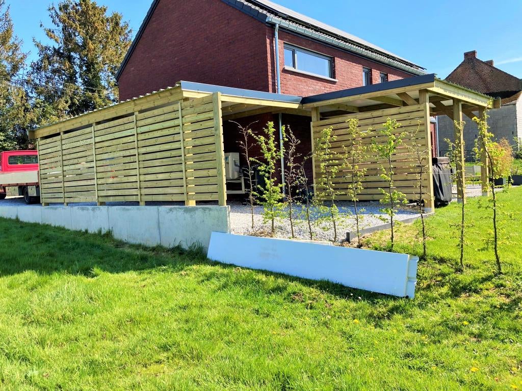 BELGOCHALET Fabrikant van onderdak, garage, houten carport., Tuin en Terras, Ophalen of Verzenden, Nieuw, Hout, Tuinhuis