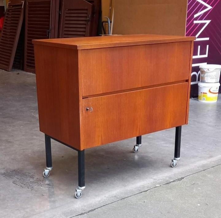 Sideboard Vintage Bar Moderniste Teck 1960's