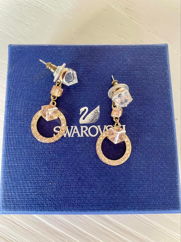 Swarovski oorbellen met kristallen, Enlèvement ou Envoi, Comme neuf