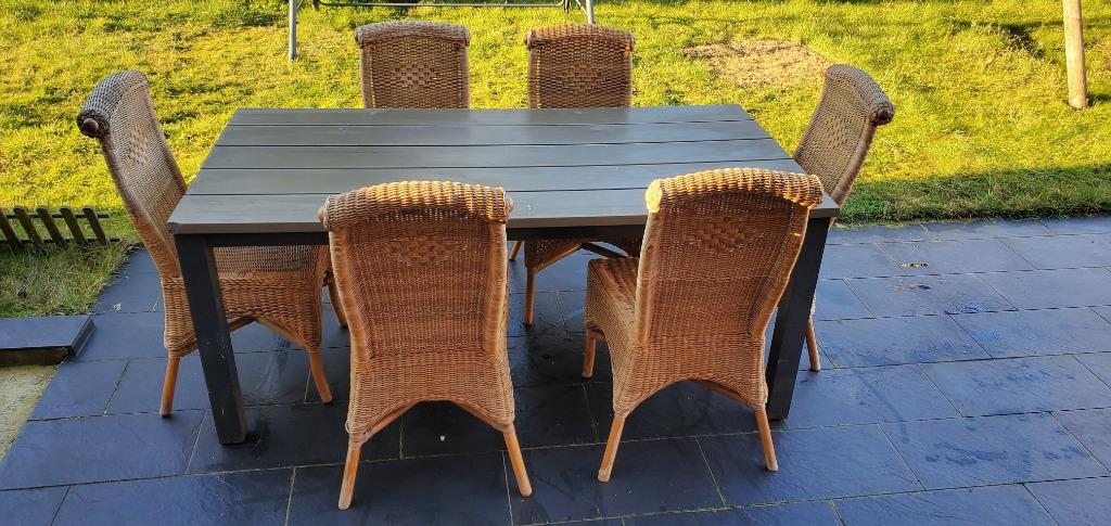 Tafel met 6 Stoelen 100 euro, Ophalen of Verzenden, Gebruikt, Vijf personen of meer