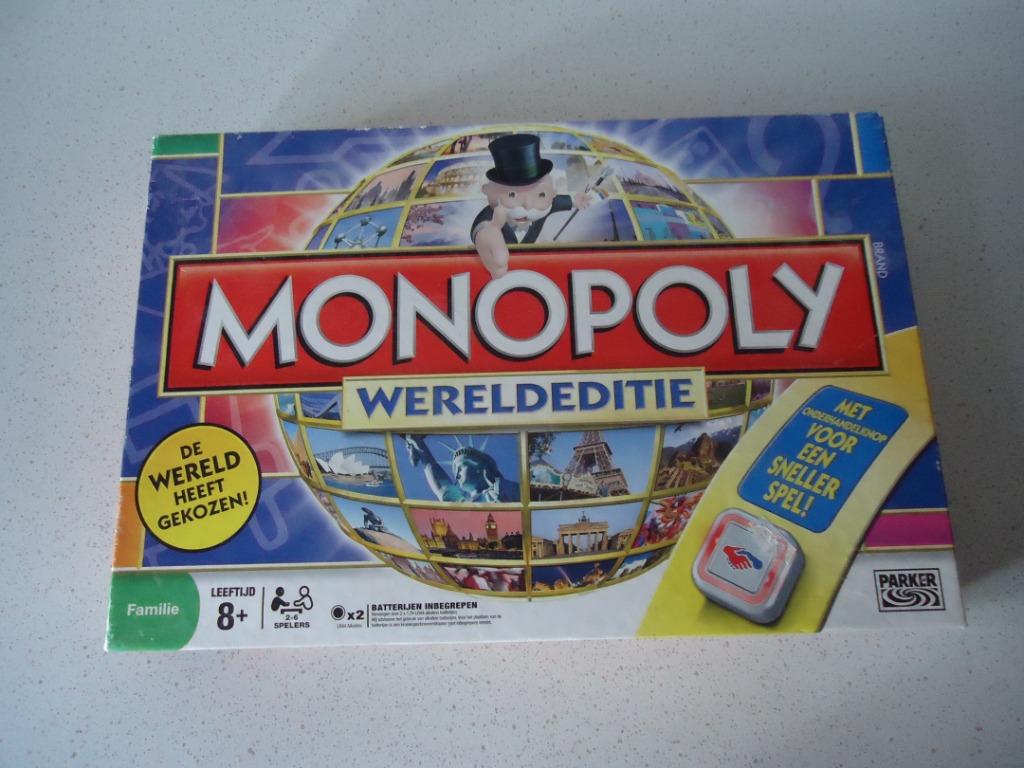 "Monopoly Wereldeditie" van Parker in Nieuwe Staat., Trois ou quatre joueurs, Enlèvement ou Envoi, Comme neuf, Parker