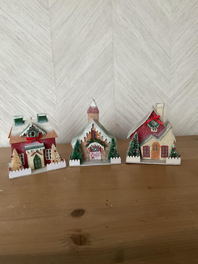 3 kersthuisjes, Ophalen, Zo goed als nieuw