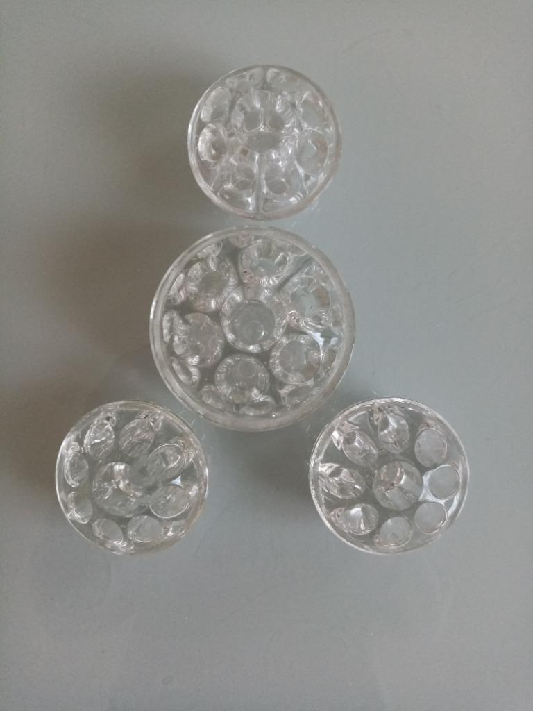 Vier Franse bloemprikkers in jaren 50/60 glas, Ophalen of Verzenden
