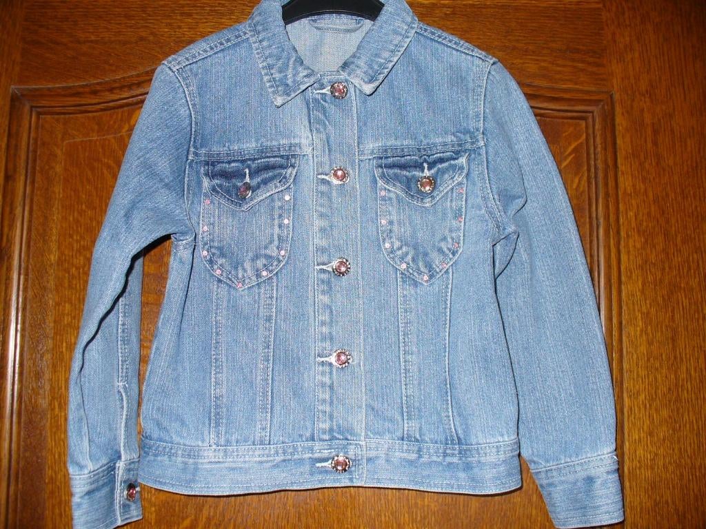 Jeansjasje 7 jaar, Ophalen of Verzenden, Zo goed als nieuw, Meisje, Jas