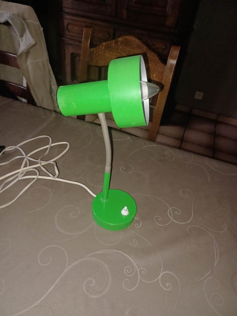 Vintage bureaulamp uit de jaren 60 in originele groene kleur, Ophalen of Verzenden, Gebruikt, Glas