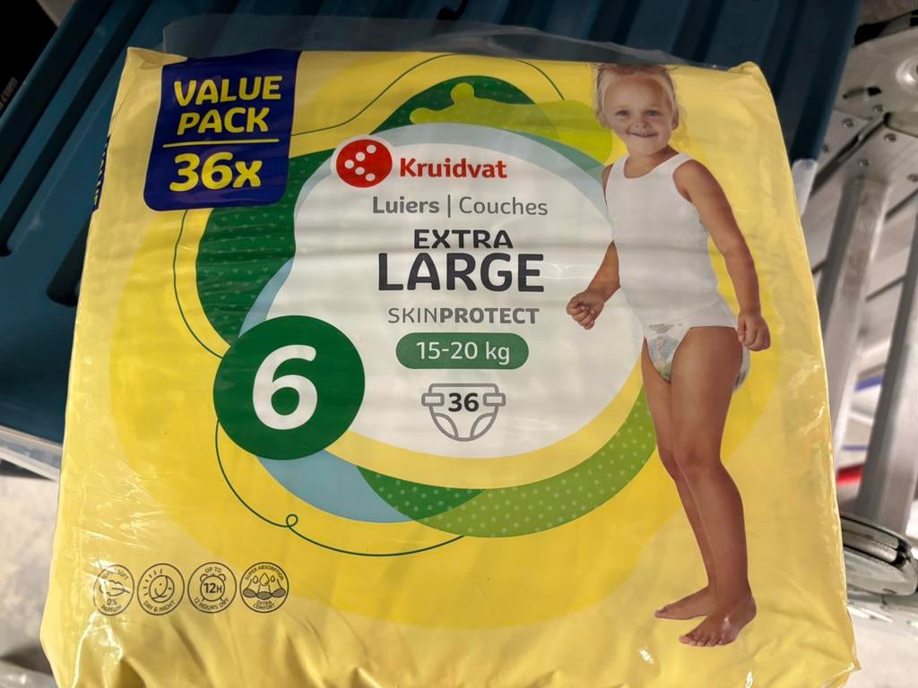 Kruidvat pampers/luiers extra large 6 36 stuks, Ophalen, Nieuw