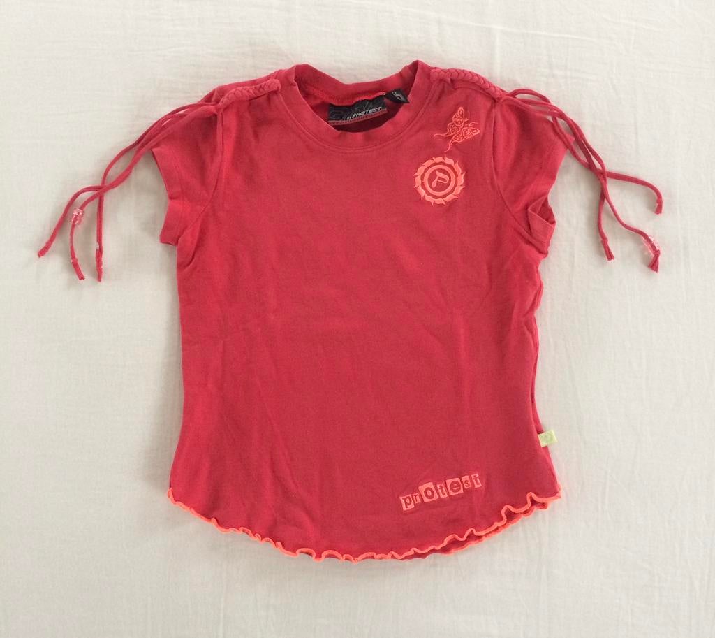 rood meisjes t-shirt Girlz by  Protest 128, Gebruikt, Protest, Meisje, Ophalen of Verzenden