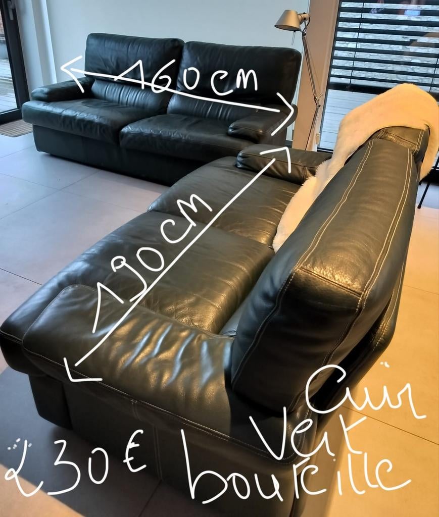 Fauteuil en cuire vert, Maison & Meubles