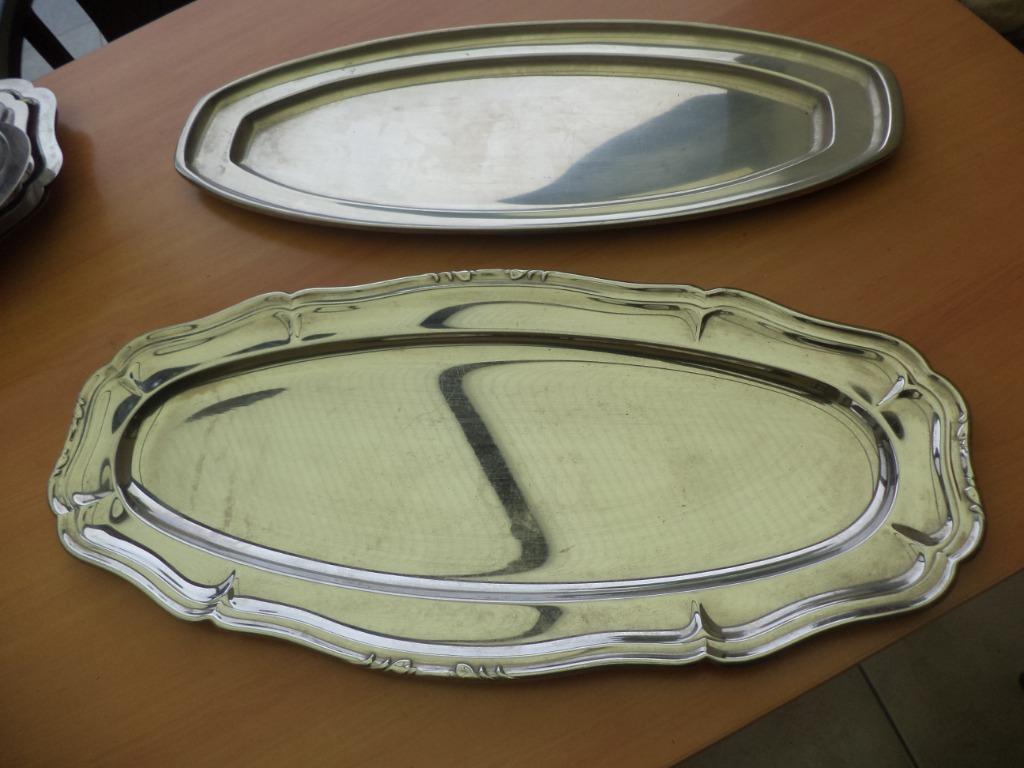 5 ovalen plateaus, Huis en Inrichting, Woonaccessoires | Dienbladen, Ophalen of Verzenden, Zo goed als nieuw, Metaal