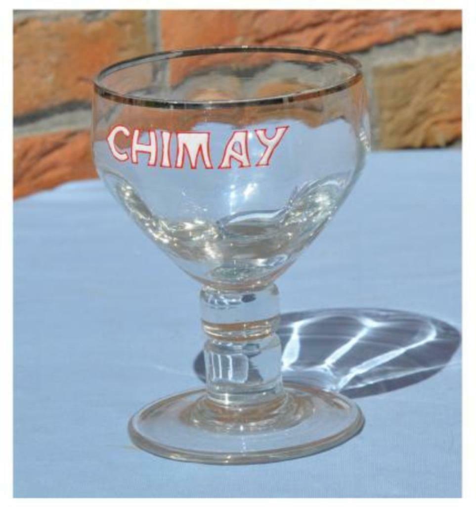 §verre chimay émaillé, Ophalen of Verzenden, Gebruikt, Bierglas