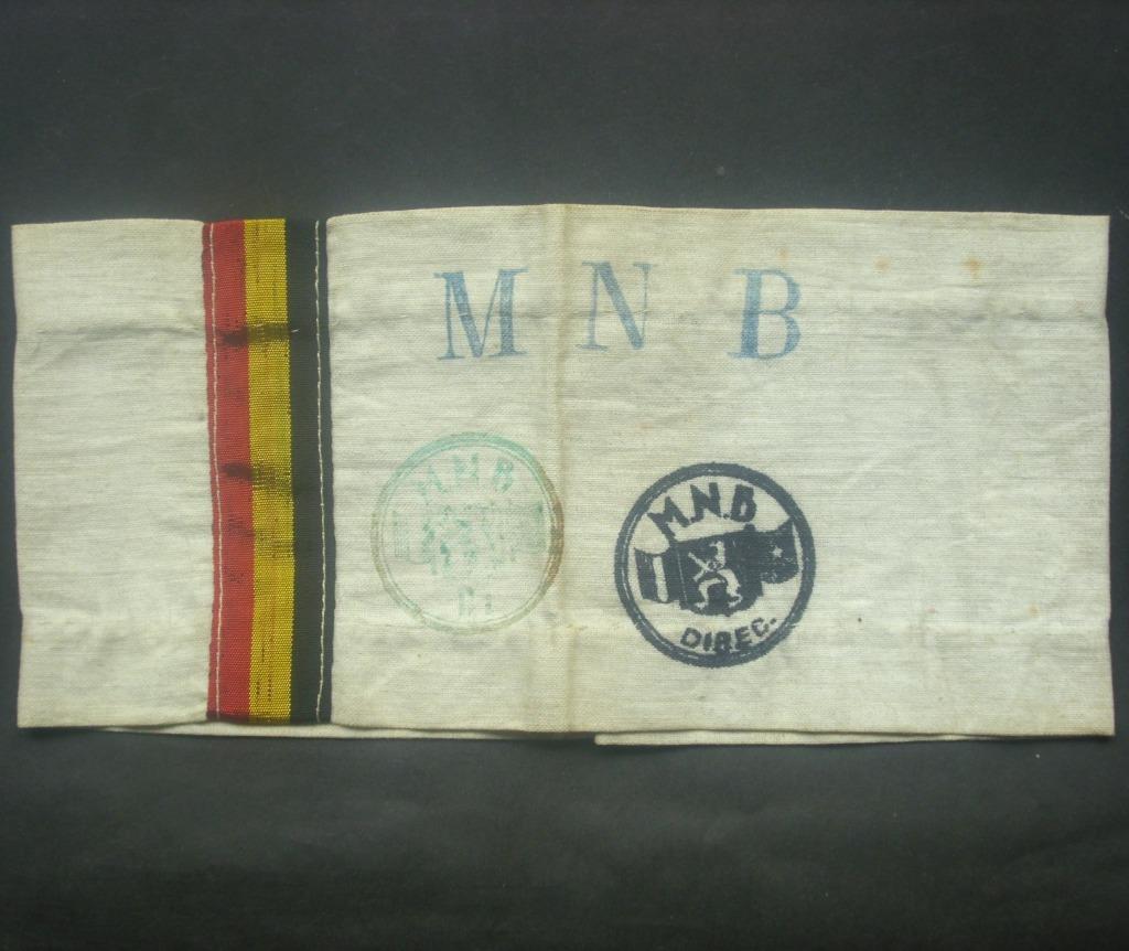 Résistance belge armée brassard du MNB BNB-verzet armband, Collections, Envoi, Autres, Emblème ou Badge
