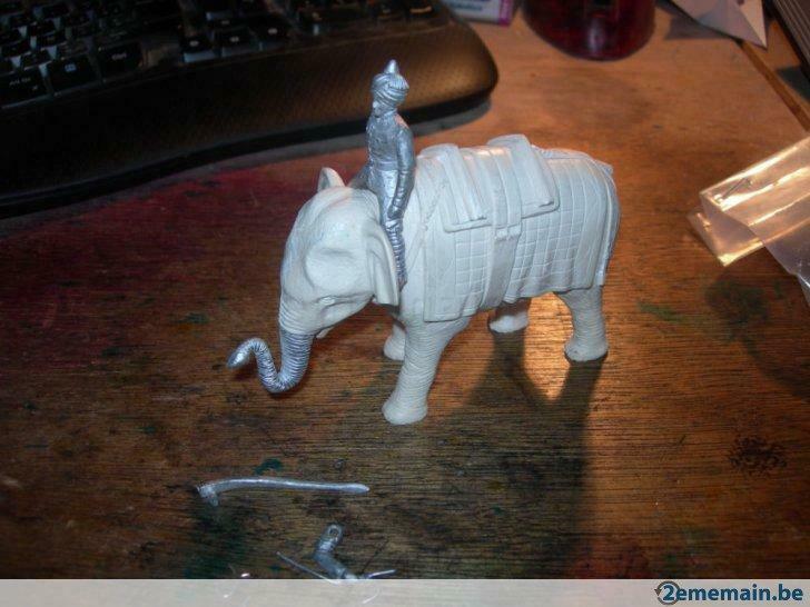 Figurine elephant + cornac 54mm Résin + plomb, Hobby en Vrije tijd, Modelbouw | Overige, Nieuw