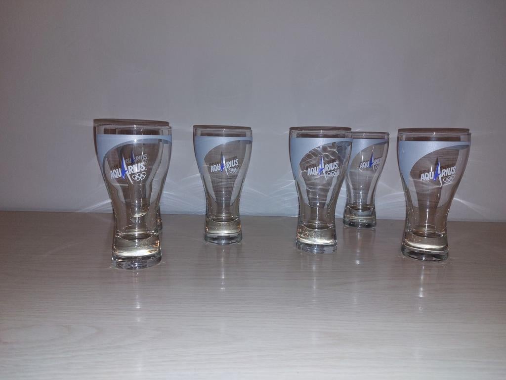 Leuke Aquarius glazen, Ophalen of Verzenden, Zo goed als nieuw, Frisdrankglas