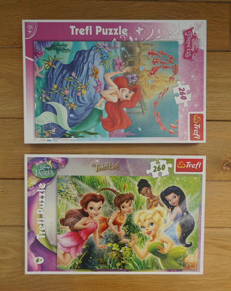 2 puzzels Disney, 260 st, Kinderen en Baby's, Speelgoed | Kinderpuzzels, Ophalen of Verzenden, Meer dan 50 stukjes, Gebruikt, 6 jaar of ouder