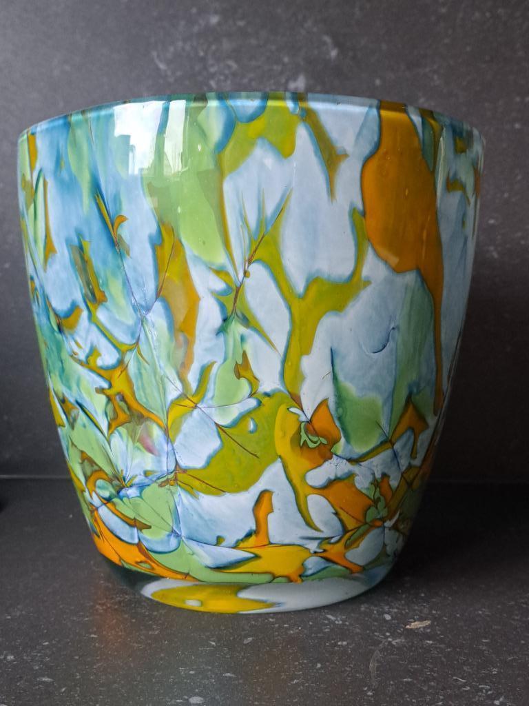 Fidrio vaas - cachepot - glas, Huis en Inrichting, Ophalen, Overige kleuren, Minder dan 50 cm, Glas