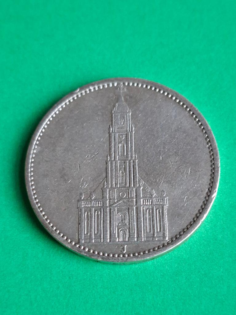 1935 J Allemagne 5 marks en argent église Potsdam, Hambourg, Envoi, Allemagne, Monnaie en vrac, Argent