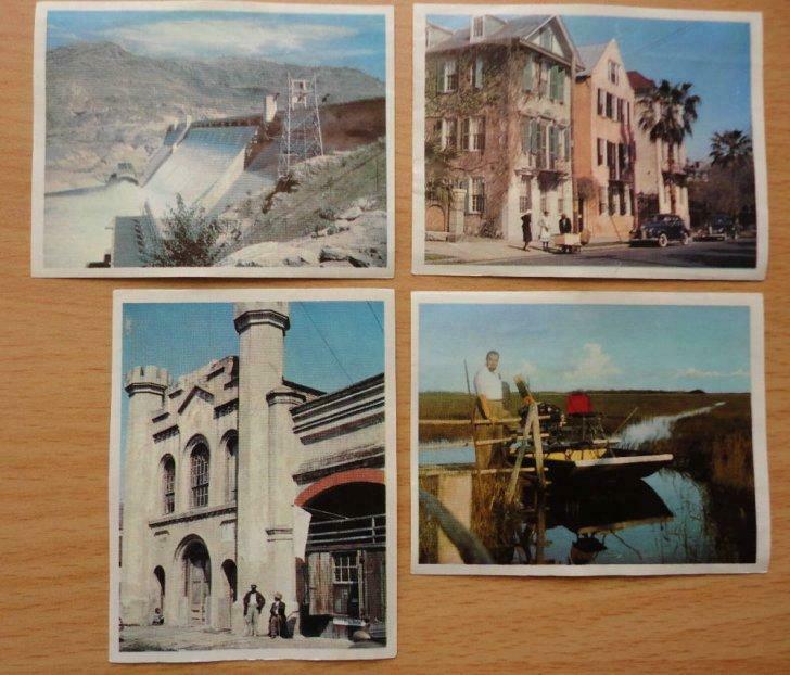 11 chromos aardrijkskunde Amerika (Victoria) album Lombard, Verzamelen, Ophalen of Verzenden, Gebruikt