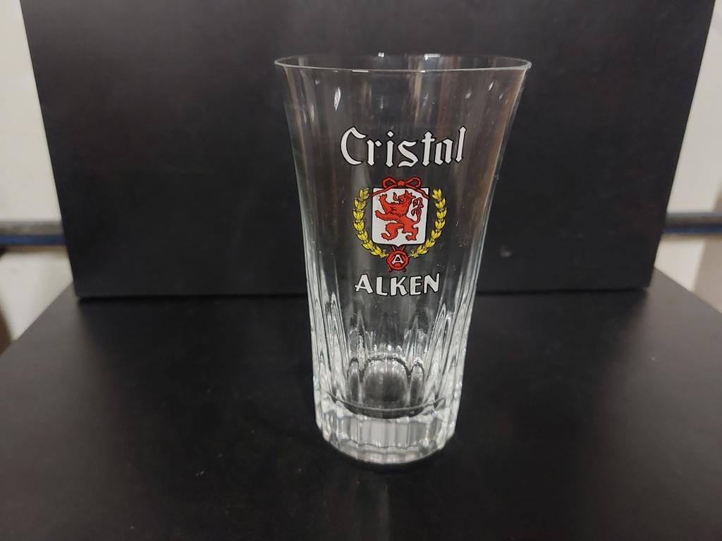 Verre à bière en forme de tulipe ancienne Cristal Alken, Enlèvement ou Envoi, Comme neuf, Verre à bière