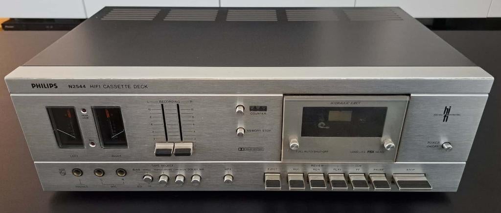 PHILIPS N2544 HiFi Cassette Deck, TV, Hi-fi & Vidéo, Decks cassettes, Enlèvement ou Envoi, Simple, Philips, Commandes tactiles