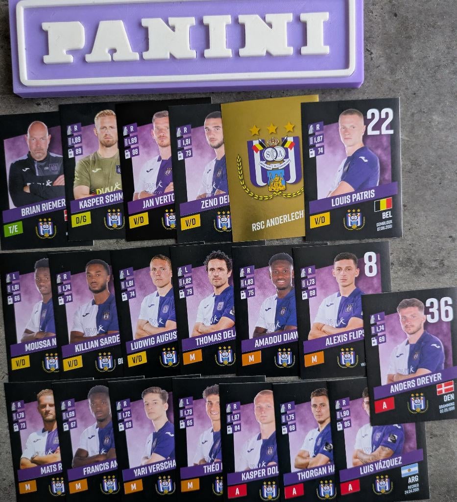 PANINI FOOTBALL 2023/24 20 AUTOCOLLANTS ANDERLECHT FOOTBALL, Enlèvement ou Envoi, Neuf