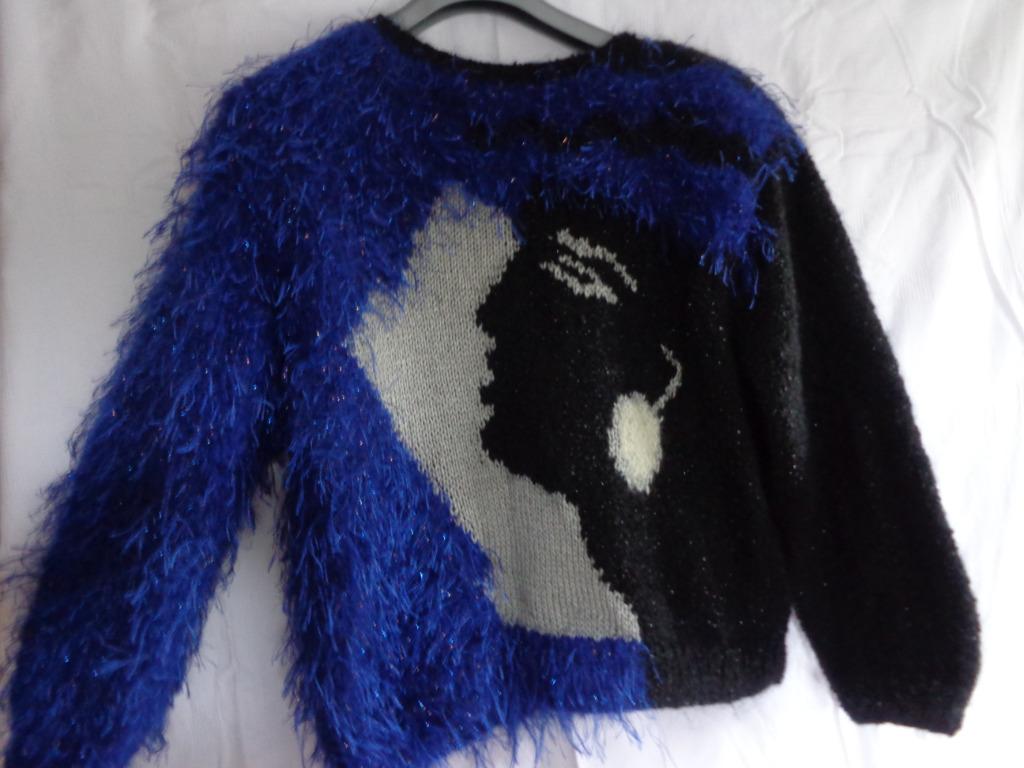 pull en laine - fait main, Kleding | Dames, Ophalen of Verzenden, Gedragen, Maat 42/44 (L), Blauw