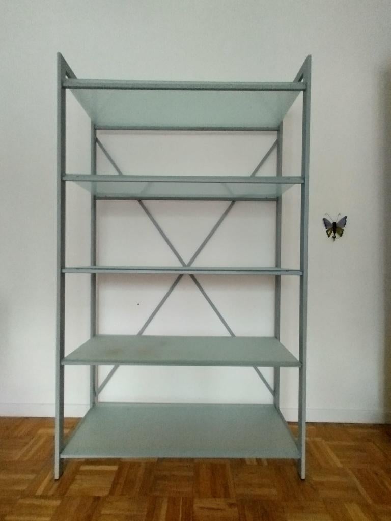 glazen open kast met metalen frame, Ophalen