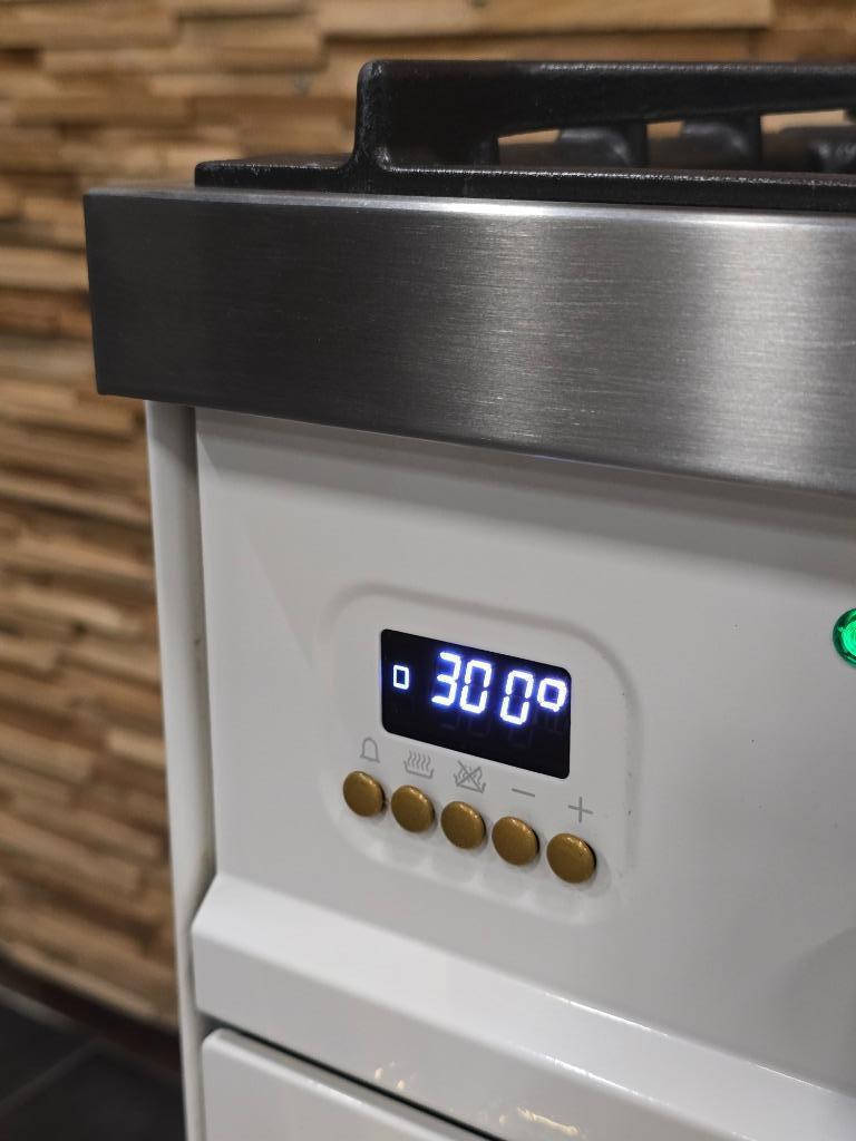 🔥 Boretti de luxe 90 cm en laiton blanc brillant, fou, Gaz, Classe énergétique A ou plus économe, Enlèvement ou Envoi, 85 à 90 cm