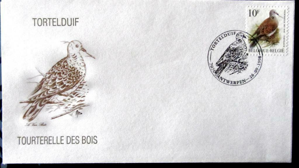 FIRST DAY COVER- VOGELS VAN BUZIN- DE TORTELDUIF, Enlèvement ou Envoi, Affranchi, Animal et Nature