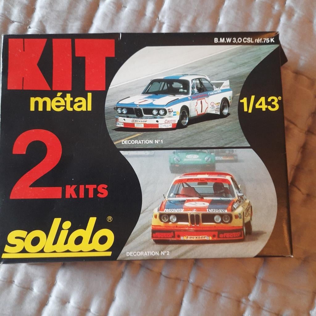 BMW 3.0CSL 2stuks SOLIDO METAL KIT 1/43 *NEW*, Ophalen, Nieuw, Auto, Solido