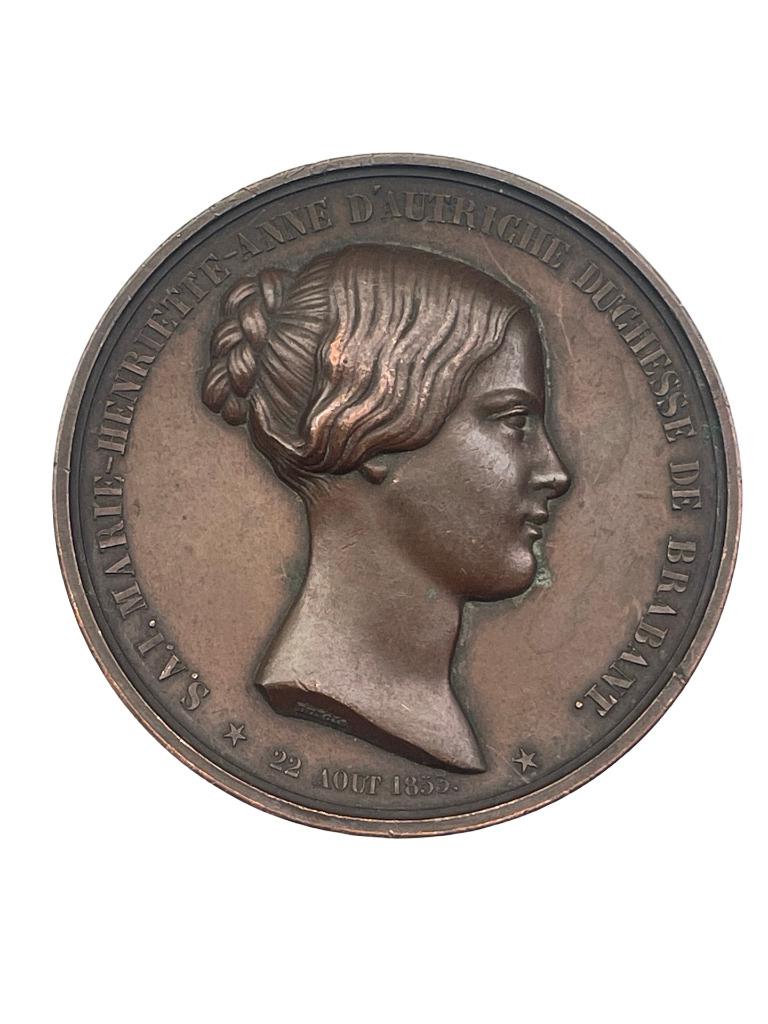 Médaille bronze 1855 – Marie-Henriette d Autriche – Dubois, Enlèvement ou Envoi, Bronze