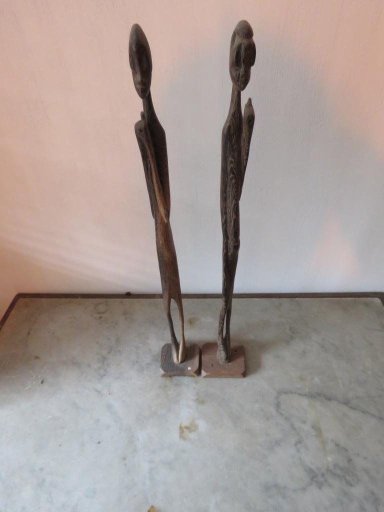 Vintage gestileerde Afrikaanse houten beeldjes, Antiek en Kunst, Kunst | Beelden en Houtsnijwerken, Ophalen of Verzenden