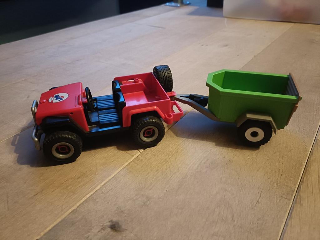 Playmobil Jeep met kar, Kinderen en Baby's, Speelgoed | Playmobil, Ophalen, Zo goed als nieuw, Los Playmobil