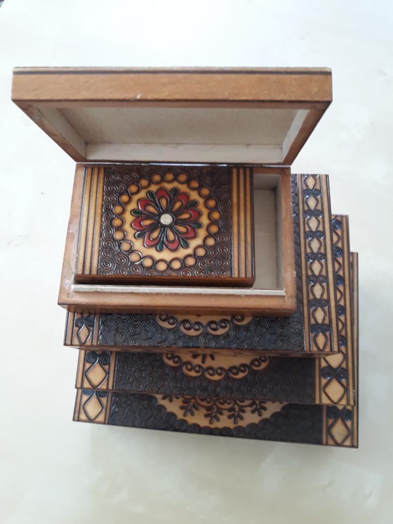 5 houten doosjes, Enlèvement ou Envoi, Comme neuf