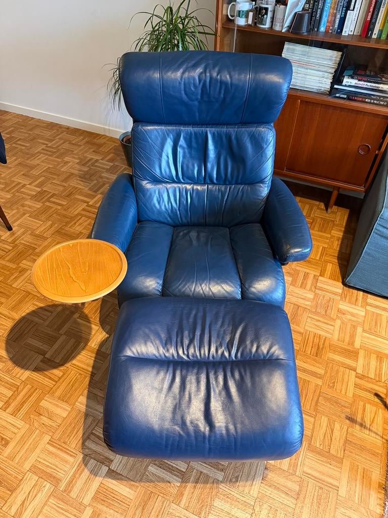 Stressless relax zetel, Huis en Inrichting, Fauteuils, Ophalen, Gebruikt, 75 tot 100 cm, Leer