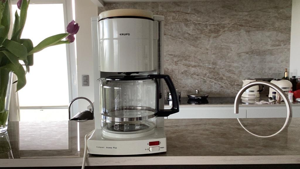 KRUPS: GLAZEN KOFFIEKAN, GROOT MODEL, 12 KOPJES, Ophalen of Verzenden, Gebruikt
