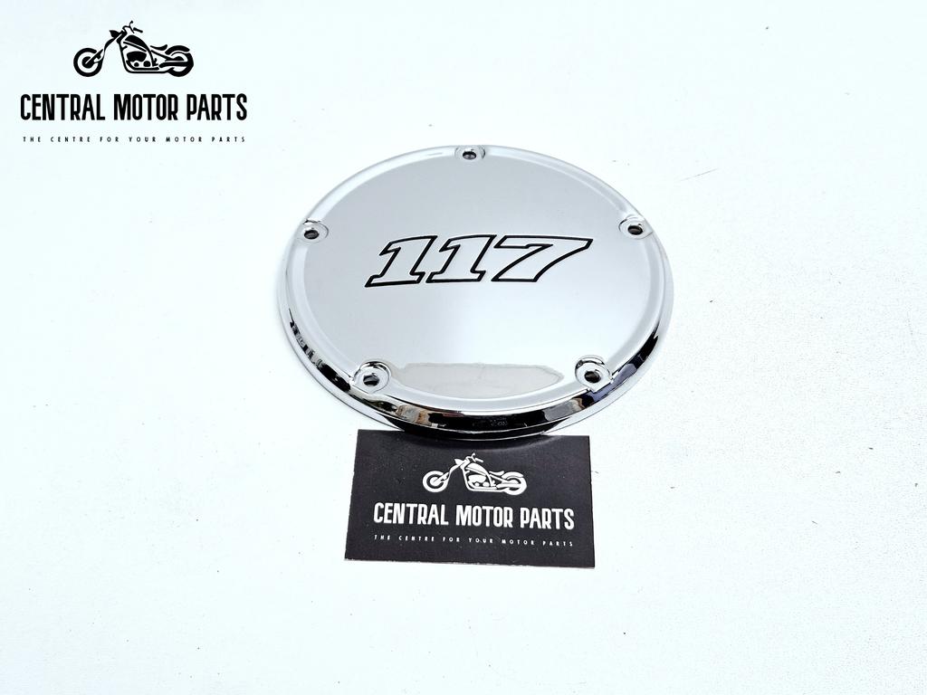 Chromen Derby Cover 117ci Softail 2018-up, Motoren, Onderdelen | Harley-Davidson, Gebruikt, Ophalen of Verzenden