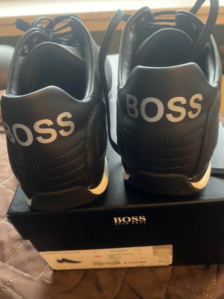 Hugo boss heren schoenen sneakers zwart, Enlèvement ou Envoi, Comme neuf, Noir, Baskets