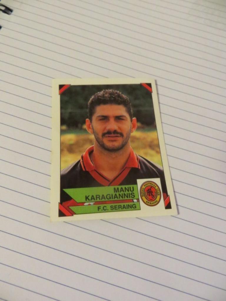 Voetbal: Sticker football 95 : Manu Karagiannis - Seraing, Enlèvement ou Envoi, Neuf, Autocollant