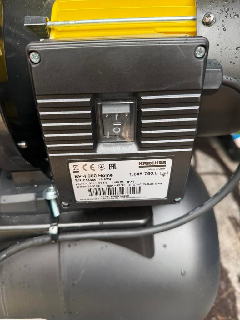 Hydrofoor polo karcher, Ophalen