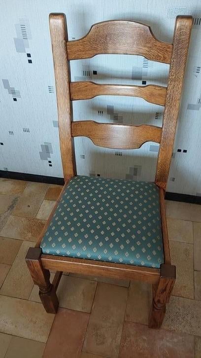 massief eiken stoelen, 6 stuks, 100% nieuwstaat., Antiek en Kunst, Ophalen