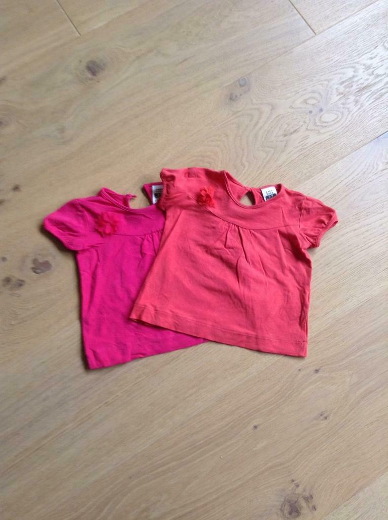2 t-shirt Zara (nieuw) - Maat 74 - 9 maand, Ophalen of Verzenden, Nieuw, Meisje, Shirtje of Longsleeve