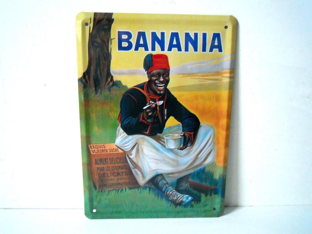 Plaque murale en métal avec publicité rétro pour Banania, Enlèvement ou Envoi, Comme neuf, Panneau publicitaire