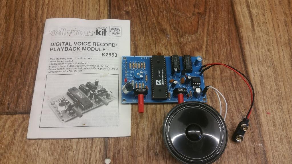 jw0927: Velleman kit : K2653 : Digital voice recorder en pla, Ophalen of Verzenden, Nieuw