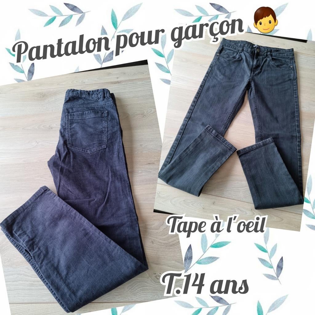 Pantalon pour garçon -Tape à l'œil-gris/bleu-T.14 ans, Enfants & Bébés, Vêtements enfant | Taille 164, Utilisé, Garçon, Pantalon