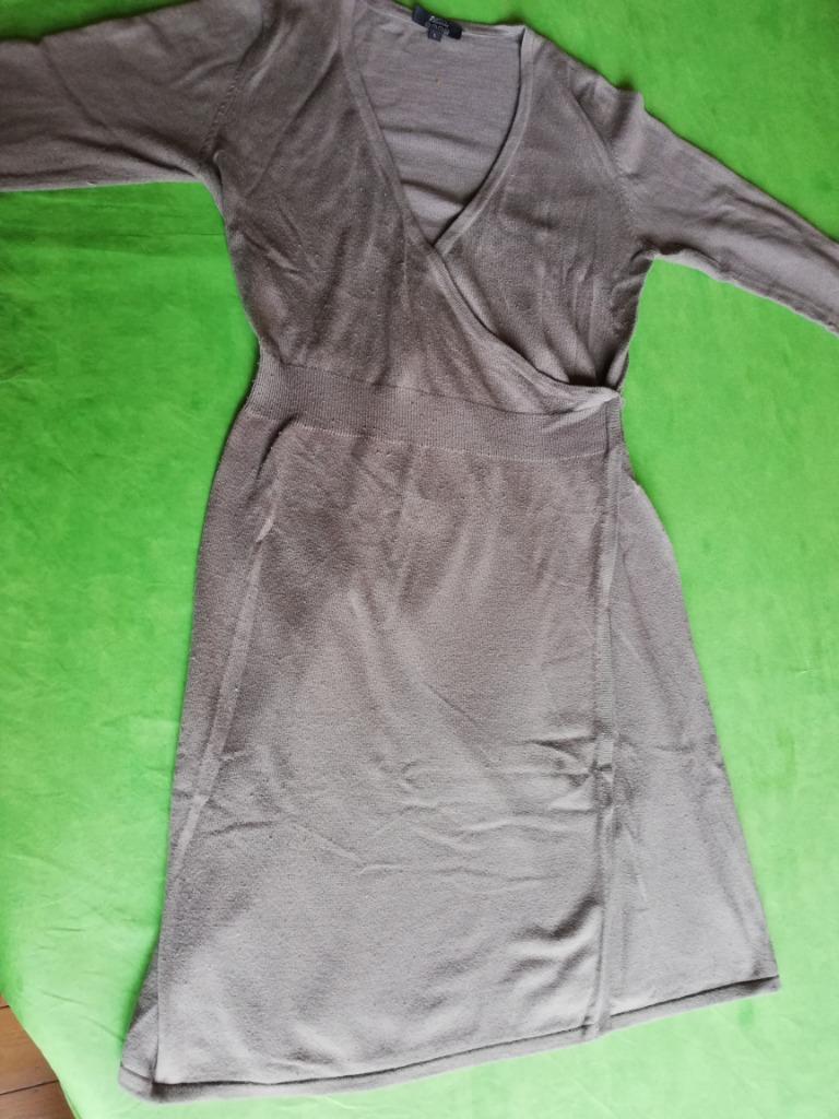 ROBE GRISE 30 % LAINE 50 % COTON,TAILLE: L, Marque Ridzomata, Taille 42/44 (L), Gris, Enlèvement ou Envoi, Ridzomata