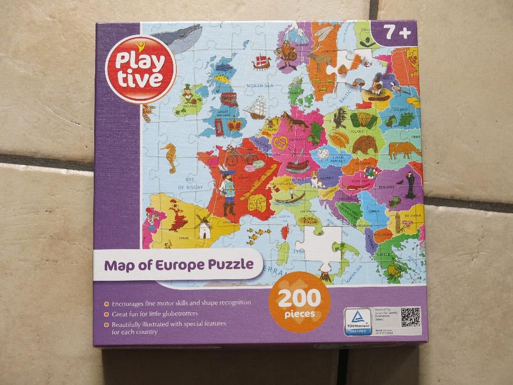 Een leerrijke puzzel Map of Europe, 200st, 7+, als nieuw, Ophalen of Verzenden, Meer dan 50 stukjes, Zo goed als nieuw, 6 jaar of ouder